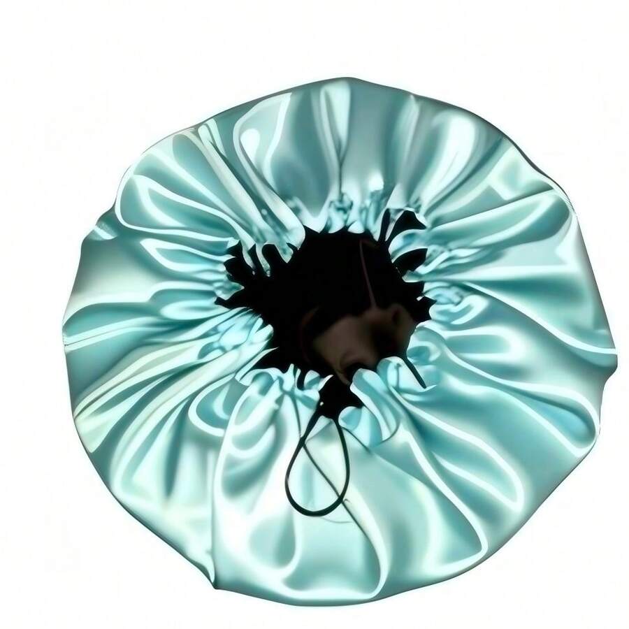 Double-Sided Anti-Frizz Satin Bonnet With Adjustable Elastic - Green - View 1