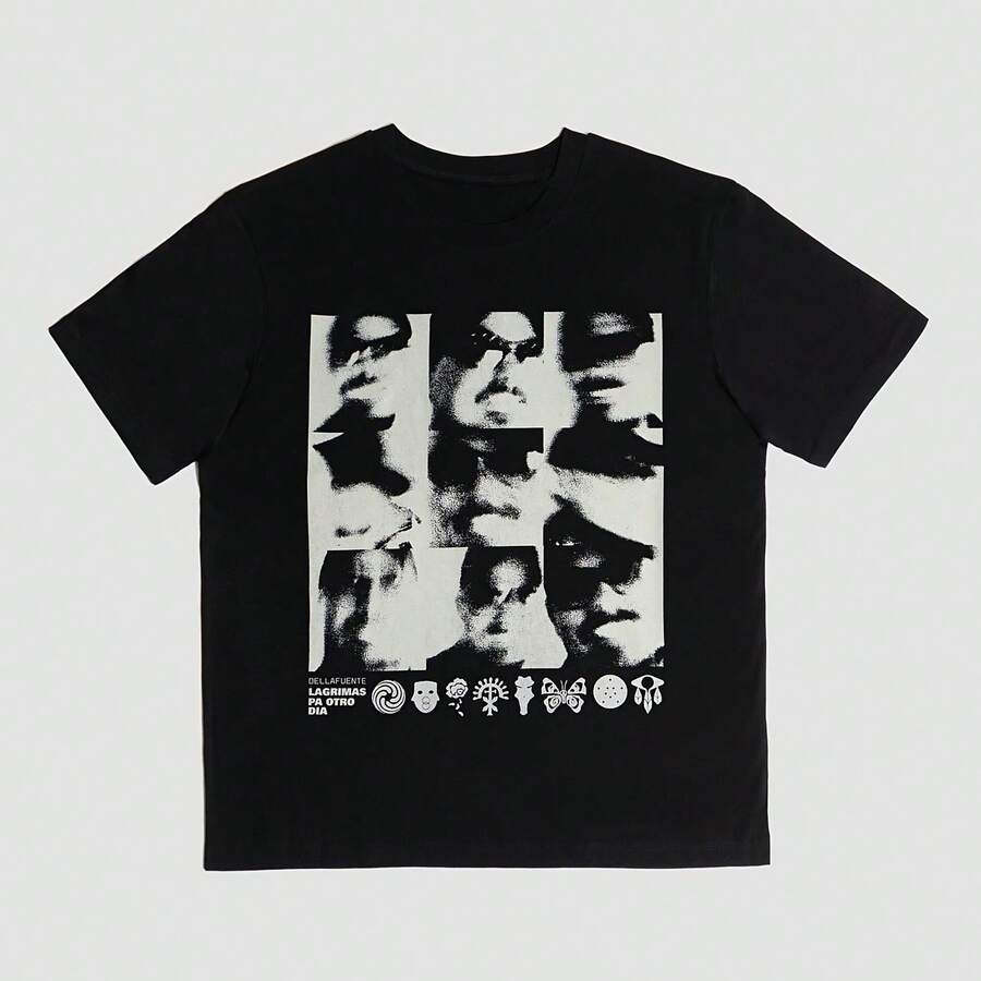 Dellafuente-Camiseta gráfica para hombre y mujer, ropa de calle de gran tamaño Y2k, camiseta informal cómoda de algodón, ropa holgada para hombre y mujer, camisetas de Hip Hop - Multicolor - Ver 1