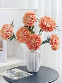 1/3/6 piezas Crisantemos artificiales, flores falsas de 50 cm, para pared, sala de estar, dormitorio, boda, decoración de fiesta, relleno de escritorio, hogar, decoración de escritorio, cocina, boda, mesa de comedor, centro de mesa, oficina, jardín, exterior, casa, decoración de patio, decoración de primavera verano otoño invierno - Champán - Ver 8