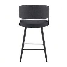 Modern Upholstered Dining Chair With Backrest And Armrests, Minimalist Restaurant Chair For Home, Kitchen, Hotel, Showroom, Mid-Century Style - 黑色 - 查看 8