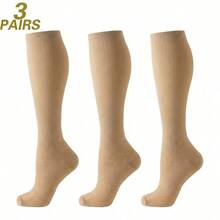 1/3/4/6/8 Pairs Black Beige White Blue Grey Sports Running Cycling Compression Socks, Unisex Circulation Running Nurse Socks - Multicolor - View 21