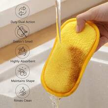 6 Pack Multipurpose Kitchen Scrub Sponges – Heavy Duty Non-Scratch Microfiber Sponge, Reusable For Household Cleaning, Six Color Set - 1 - View 5