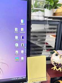 2pcs Clear Acrylic Monitor Memo Clip With Phone Holder, Desktop Organizer For Home Office Supplies, Workspace Storage And Desk Accessories Decoration - Multicolor - View 2