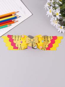 1pc Back To School Hair Bow For Girls Cute Pencil Ruler Bow Hair Clip Yellow Red Grosgrain Ribbon Hair Barrette Tees Hair Accessories - Yellow - View 10