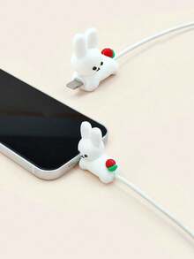 2pcs Cable Protectors Compatible With Apple Charging Cable, Anti-Breaking And Cable Winder Charger Protector - White - View 1