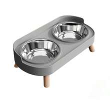 Elevated Stainless Steel Pet Bowl Set, With Stand And Double Bowls, Suitable For Small Dogs And Cats, With Splash Guard - Pet Feeder - Multicolor - View 25