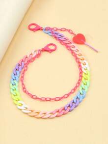 1 pieza Cadena de pantalones con colgante de piruleta en forma de corazón - Cadena de pantalones de moda para mujer, cadena para decorar jeans - Accesorios para mujer, cadena de pantalones punk hip hop - Multicolor - Ver 14