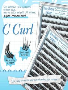 120 Clusters C Curl Fluffy Self-Adhesive Eyelash Clusters, Press-On Pre-Glued Eyelash Clusters, No Glue Needed, No Remover Needed, Easy To Apply, Time-Saving - C - View 3