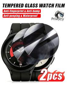 2入裝 Galaxy Watch 隱私鋼化玻璃螢幕保護貼，防摔、防刮、防指紋、防碰撞，易安裝，不傷錶身，適用於 Galaxy Watch4 5 Pro 6 Classic 40mm 44mm 43mm 47mm，9H 硬度超薄隱私鋼化玻璃螢幕保護貼 - 黑色 - 查看 13