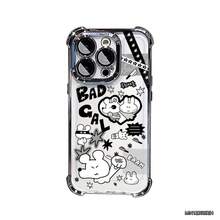 Conejo Carcasa celular diseño moderno con protección completa contra caídas y rasgos, apta para múltiples modelos móviles como serie  5 hasta  17 Pro Max incluyendo Mini, Plus, Pro, Pro Max y 16e,  Galaxy serie A y S con A03,A04,A04e,A05,A06,A12,A15,A22,A32,A34,A35,A54,A55,S23,S24 Ultra, celulares  Moto G52,G54,G84, dispositivos  Poco C40,C65,M5s,M6 Pro 4G,X5,X6,X6 Pro y Redmi 9A,A3,Note 11 4G, funda cómoda duradera ideal para uso cotidiano personal - Negro - Ver 6