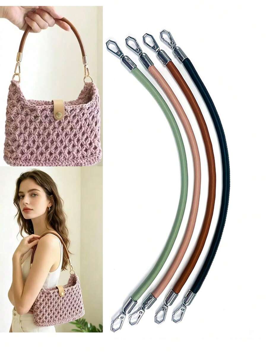 1pc Women's Faux Leather Bag Straps DIY Handbag Straps, Fashionable Shoulder Bag Replacement Strap DIY Decorative Bag Strap- 30cm Bag Shoulder Strap Replacement - Multicolor - View 1
