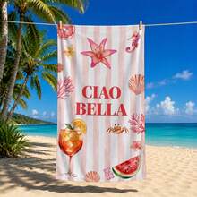 1 pieza Toalla de playa a rayas, diseño de rayas arcoíris - Toalla suave, absorbente y multiusos con excelente capacidad de envoltura, adecuada para usar en la playa o la piscina - Multicolor - Ver 15