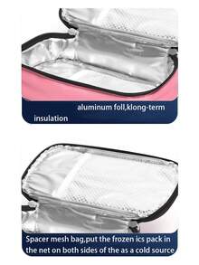 Ultra-Portable Mini Insulin Cooler Bag Waterproof Outdoor Insulation Pack Compact Thermal Bag Lunch Bag For Men Women Storage Bag With Zipper For Travel Work Picnic Camping School Diabetic Supplies Travel Essentials - Multicolor - View 6