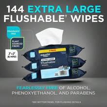 Hypermarket: Cleaning Essentials Extra Large Flushable Wet Wipes, Fragrance Free, Large Capacity Family Size For Home And Commercial Use| Great For Gifting | Excellent Cleaning Essential - 預設(144片濕紙巾(3包)) - 查看 4