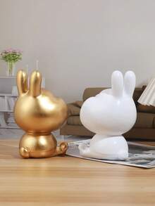 1PC Big Mouth Rabbit Storage Figurine Resin Home Decor Jewelry Organizer Small Accessory Holder Key Household Items Storage Container Cute Animal Desk Organizer Decorative Tabletop Display Piece Perfect Gift For Home Office Bedroom Living Room - One Size - View 5