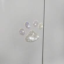 2pcs Cute Car Decals, Anti-Scratch Protective Film, Rhinestone Cat/Dog/Bear Paw Prints, Car Body Decoration, Paint Protection - 2 Diamond-encrusted Footprints - View 13
