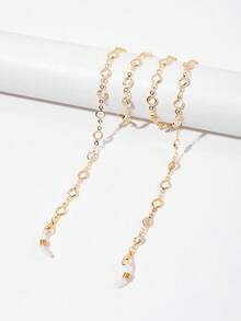 1pc Metal Glasses Chain With Metal Trim And Colorful Rhinestone Inlay, Elegant Decorative Anti-Loss Fashion Travel Essential Glasses Chain For Women - Multicolor - View 12