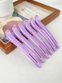 6pcs Professional Seamless Hair Clips, Long Alligator Hair Clips, Women's Perming & Dyeing Sectioning Positioning Hair Clips, Hair Styling Accessories - Multicolor - View 10