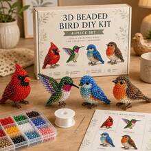 Handmade Fun, 4PCS Beading Material Kit, DIY 3D Embroidery Kit, Simple Fun Sewing Kit For Arts And Crafts, DIY Art Set Sewing Animals 250th Anniversary Style Material Kit (1 Set) Suitable For Holiday Handmade Gifts - Multicolor - View 4