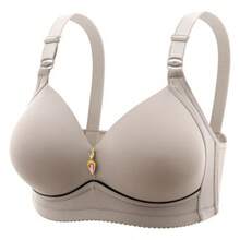 Comfort Wireless Bra - Adjustable Lift And Breathable For Plus Size Women - Burgundy - View 2
