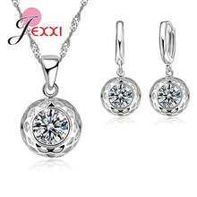 925 Sterling Silver Plating Necklace And Earring Set With Cubic Zirconia, Cross, Heart And Butterfly Design, Fashion Jewelry For Women. - 7309 - 查看 2