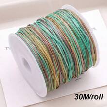 beadia 1 Rollo, 30 Metros, 0.8MM Cuerda de Jade con Teñido Degradado para Manualidades Cuerdas/Hilos Hechos a Mano Adecuados para Colgantes/Material para Cuerdas Tejidas a Mano, Multicolor Hecho a Mano - 30 m/rollo - Ver 13