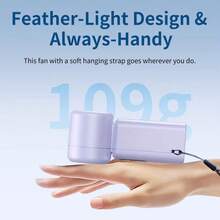 1pc Portable Handheld Electric Fan, 199 Adjustable Wind Speeds, 1000mAh USB Rechargeable, With LED Digital Display, Suitable For Indoor And Outdoor Use - Handheld - View 8