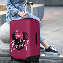 迪士尼米妮老鼠行李箱套，米妮老鼠剪影配粉色蝴蝶結與「So Bowtiful」文字設計行李箱保護套，適合旅遊愛好者 - 顏色 - 查看 2