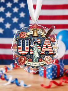 250th Anniversary Independence Day Hanging Decoration, 1776-2026 USA 250th Anniversary Commemorative Decoration, Patriotic Gift, Holiday Party Home Decor, July 4th Independence Day Hanging Ornament - Multicolor - View 3