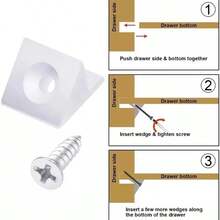 60pcs Plastic Wedge Spacers With Screws For Bottom Support, Corner Bracket Fasteners For Cabinet And Bookshelf Repair - 60pcs - View 6