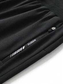 1 pieza Pantalones largos de invierno para mujer, pantalones deportivos casuales con forro térmico y engrosados, pantalones de chándal de moda con cintura elástica y pierna recta, color negro - Negro - Ver 7