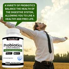 Bunkell Advanced Gut Care Probiotic Supplement - With 7 Probiotic Strains - Promotes Digestion And Fat Burning - 120 Capsules - 1瓶 - 查看 4