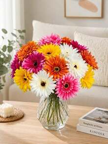 10/5 Stücke künstliche Seiden-Afrikanische Gänseblümchen-Chrysanthemen mit Stiel, künstliche Blumen, Großhandel DIY handgemacht für Zuhause, Hochzeit, Party, Vasen-Mittelstück, Dekoration, Kranz, Strauß, Korsage, Verlobungszeremonie, Wohnzimmer, Esszimmer, Schlafzimmer Deko - Verschiedenfarbig - Übersicht 2
