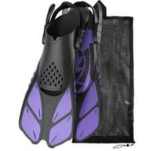 Travel Snorkel Fins Portable Diving Flippers Adjustable Short Blade Open Heel Swimming Gear For Adult Vacation Beach - Multicolor - View 11