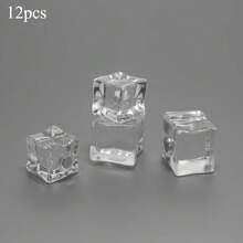 4pcs/8pcs/12pcs Realistic Transparent Ice Cube Fridge Magnets, Creative Refrigerator Magnets, Suitable For Kitchen Office Whiteboard Storage Cabinet And Dishwasher, Kitchen Decor, Home Decor, Holiday Gift For Friends, Party Favors - Multicolor - View 10