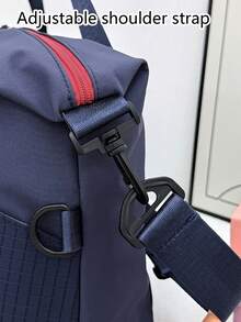 1件格紋大容量多口袋可折疊輕便旅行袋，行李收納袋，輕便乾濕分離旅行週末袋，短途過夜袋，醫院袋，看護袋，旅行必需品，旅行收納袋，假期袋，學校用品，學生配件，返校行李袋 - 紫色 - 查看 7