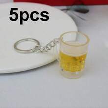 Mini Beer Mug Keychain, Small Gift Creative Beer Cup Keyring - Multicolor - View 8