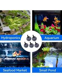 Diffuser Oksigen Gelembung Batu, Juga Dikenal Sebagai Batu Udara Bulat, Cocok Untuk Akuarium, Tangki Ikan, Kolam dan Sistem Hidroponik. Tidak Perlu Pengisian Daya atau Baterai. - abu-abu - View 3