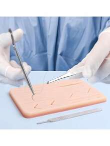 3層矽膠縫合墊，內置防撕裂網格，耐撕裂。醫學生禮物，完美的縫合練習套裝 - 彩色 - 查看 1