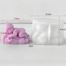 Molde de Silicona para Vela en Forma de Beb Durmiendo Cilindro y Molde de Resina - Moldes de Resina de Silicona para Decoracin del Hogar y Fabricacin de Velas, Molde Espiral de Onda - jh-flor-5528 - Ver 3