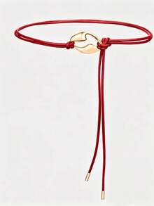 1 Elegant Dress Belt, Thin PU Belt With Gold Buckle - A - View 17