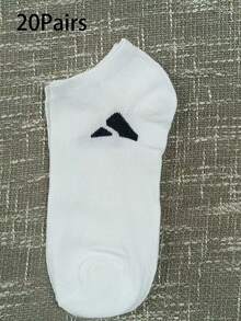 1-30 Pairs Black & White Unisex Thin Invisible Low Vamp Boat Socks, Moisture-Wicking Contrast Color Sports Casual Short Socks, Odor-Resistant Mid-Calf Socks For Spring/Summer, Suitable For Commuting, Students - Black and White - View 27
