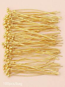 100 piezas/set Aguja Accesorio de joya DIY - Amarillo Oro - Ver 1