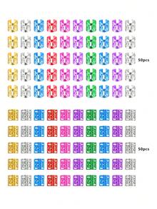 100件組多彩編髮配件，珠子、髮環、髮夾適用於編髮與髒辮，可調節金屬髮帶，編髮用品、抓夾 - 彩色 - 查看 3