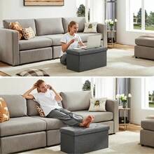 Foldable Storage Bench And Ottoman, Tatami-Style Stool, Suitable For Living Room, Bedroom, Dormitory Storage Bench And Ottoman Storage, Storage Bench And Ottoman - Multicolor - View 3