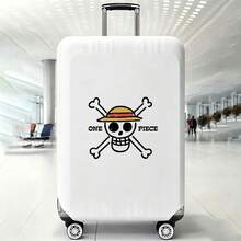 Miniso One Piece Straw Hat Jolly Roger Luggage Cover, Elastic Washable Suitcase Protector, Simple Skull Anti-Scratch Dustproof Travel Skin - Color - View 1