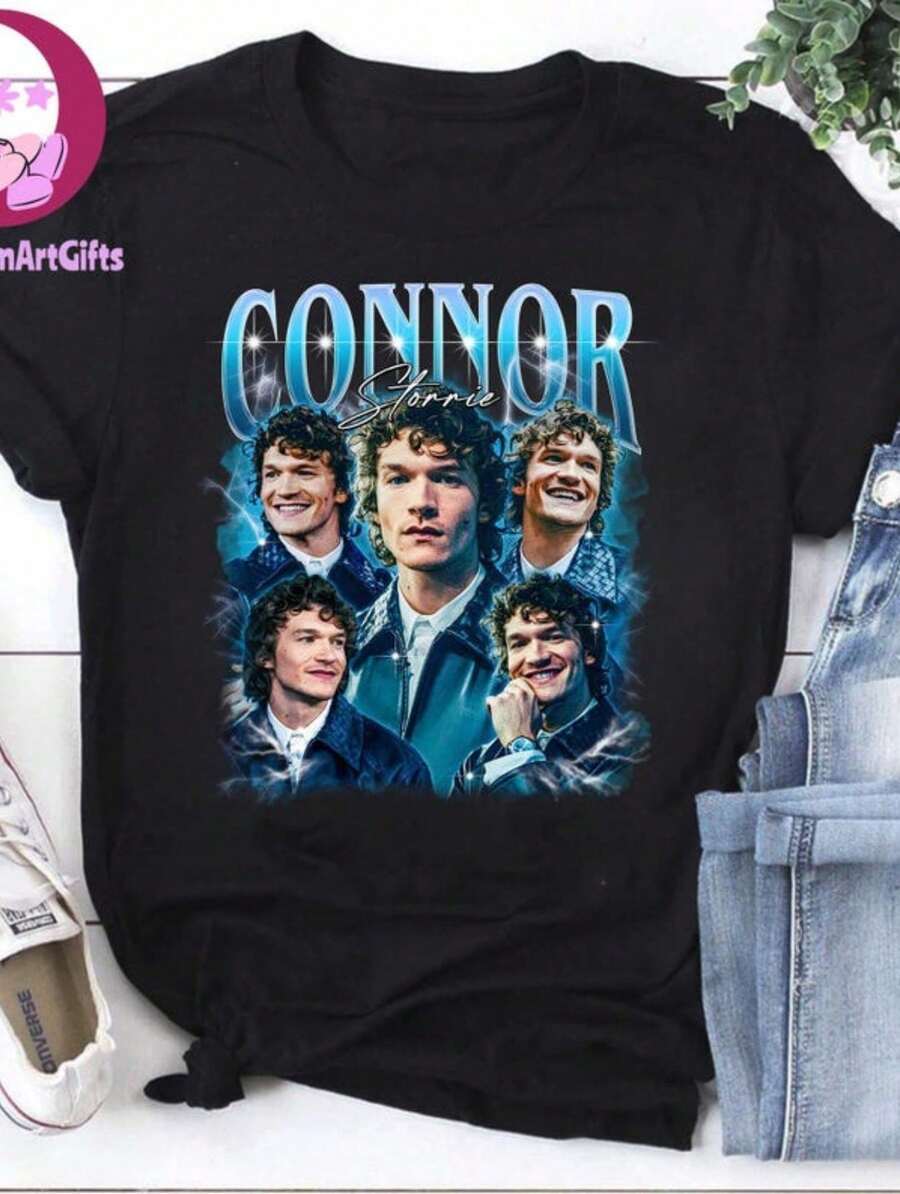 Camisa Connor Storrie Lover, Camisa Connor Storrie Bootleg, Camisa retro Y2K, Camisa Ilya Rozanov, Conno - Negro - Ver 1
