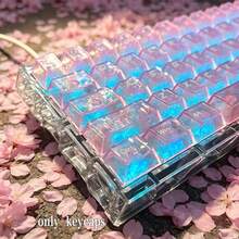[粉色碳纖維正雕刻鍵帽]132 顆，PC 材質，Cherry 高度，碳纖維鍵帽，粉色鍵帽，高價值個性化鍵帽，支持 DIY，適用於 61/64/68/75/84/87/98/104/108 顆機械鍵盤，觸感光滑，耐磨，不褪色，適合節日禮物和桌面裝飾，打造您獨一無二的鍵盤，定制鍵帽，鍵帽，鍵帽套裝，機械鍵盤鍵帽，PBT 鍵帽，遊戲鍵帽，鍵盤配件 - 查看 4
