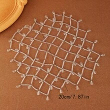 Chuỗi tóc đính trán phong cách Flapper cổ điển thập niên 1920 với lưới pha lê trong suốt và tua rua, phụ kiện tóc cô dâu bằng voan lưới đính đá rhinestone cho đám cưới, tiệc chủ đề và sự kiện retro - Bạc - Xem 8