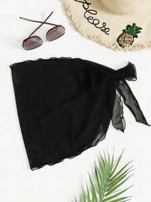 de pareo y falda de unicolor de malla para vacaciones en la playa - Negro - Ver 1